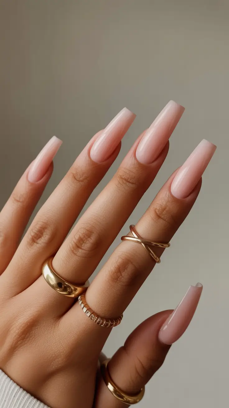 Creative Coffin Nails 2026 Light Pink