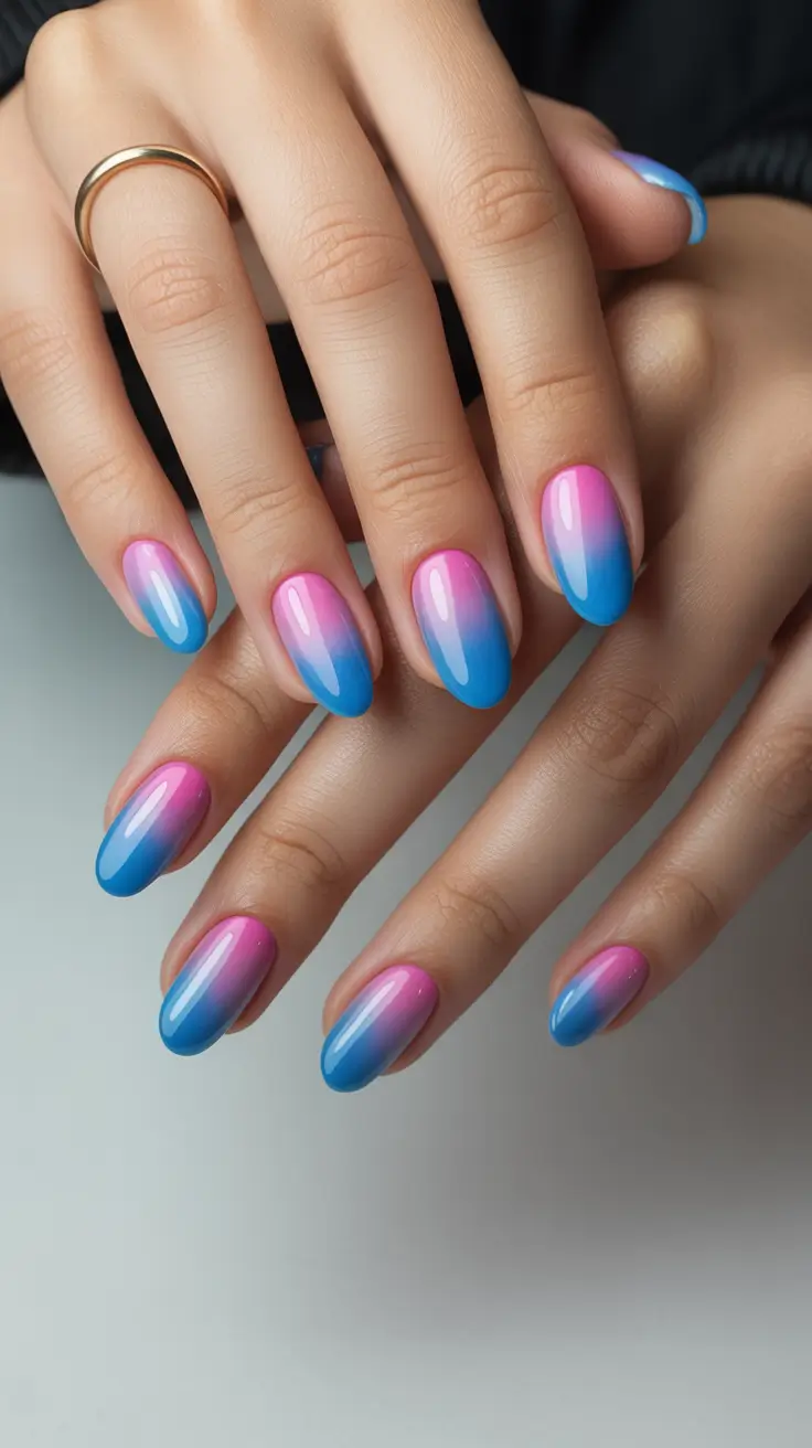 Creative Nail Designs 2026 Ocean Sunset Ombre