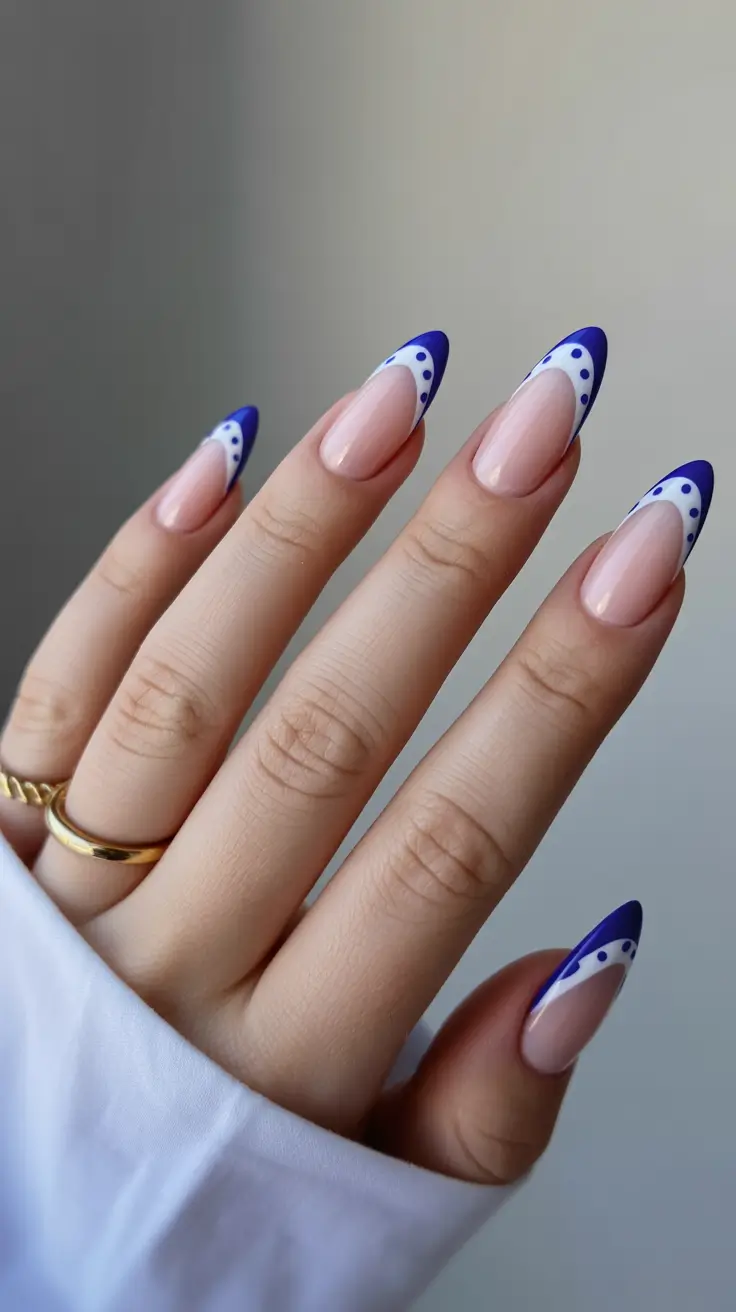 Creative Nail Designs 2026 Blue French Revival