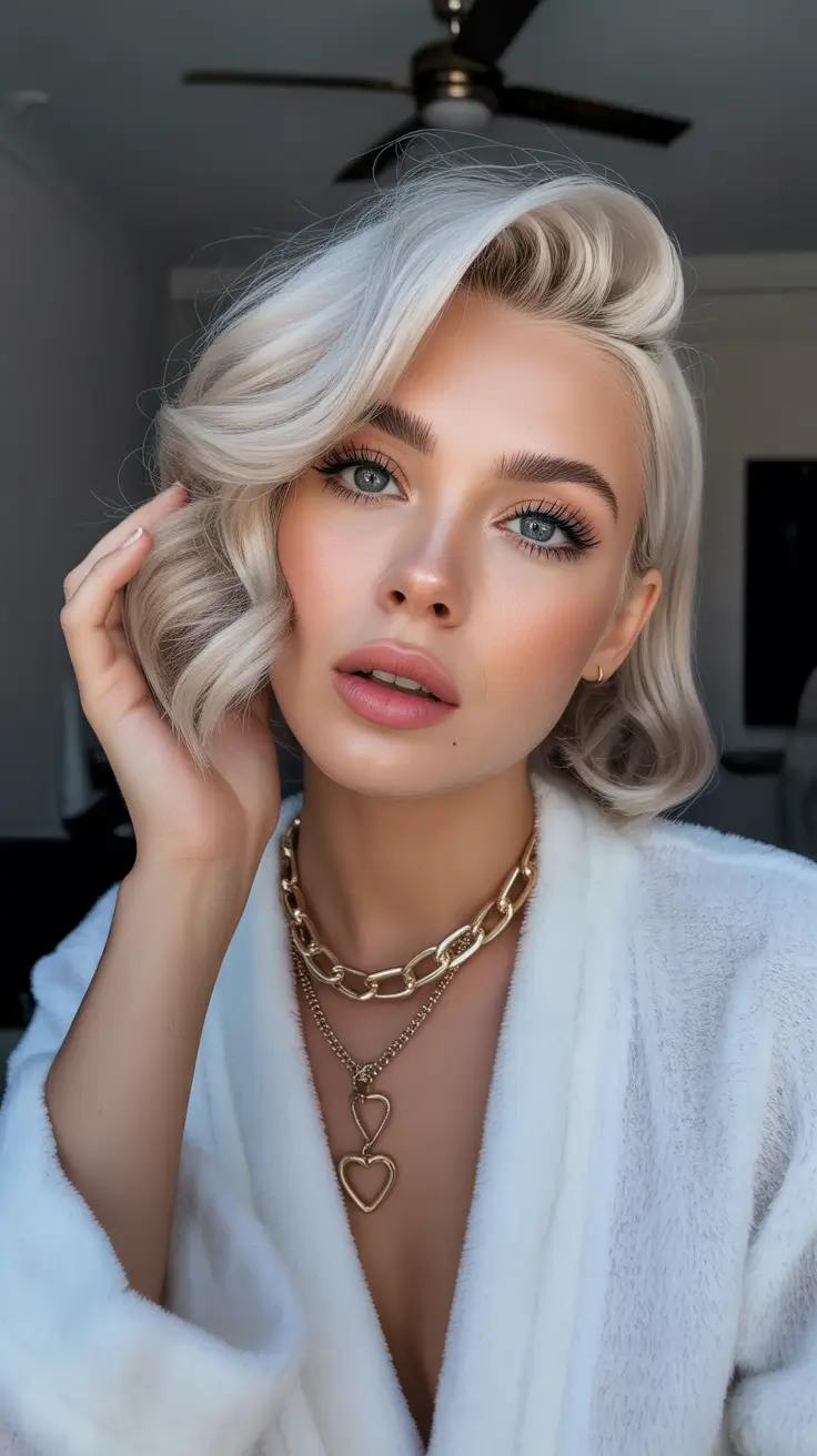 Cute bob hairstyle 2026 Soft Platinum Waves