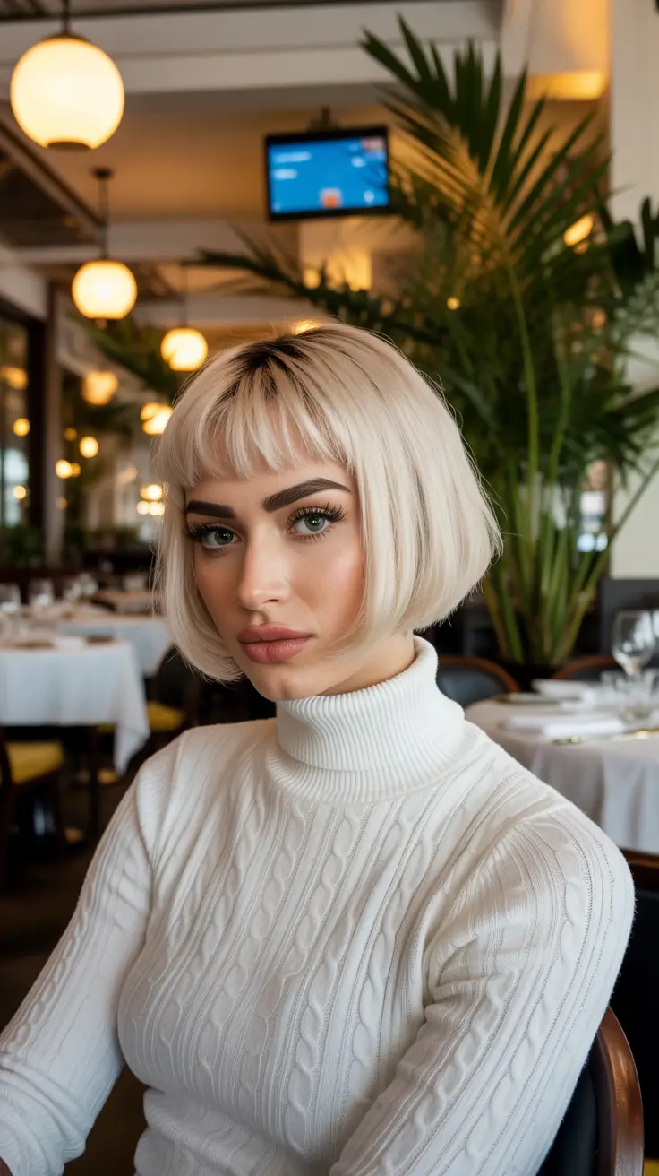 Cute bob hairstyle 2026 Parisian Textured Fringe