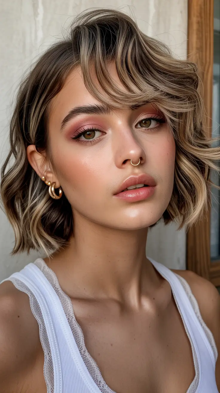 Cute bob hairstyle 2026 Modern Choppy Fringe Bob