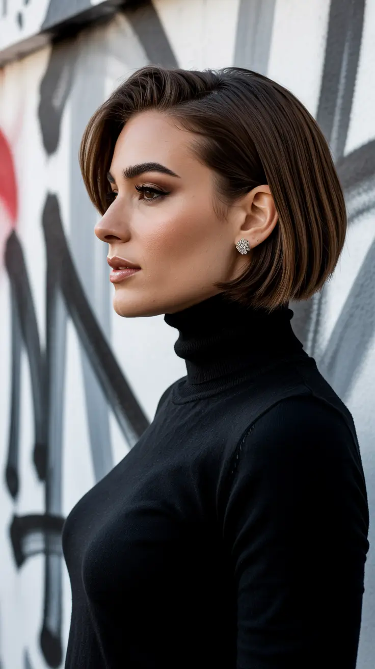 Cute bob hairstyle 2026 Polished Angled Perfection