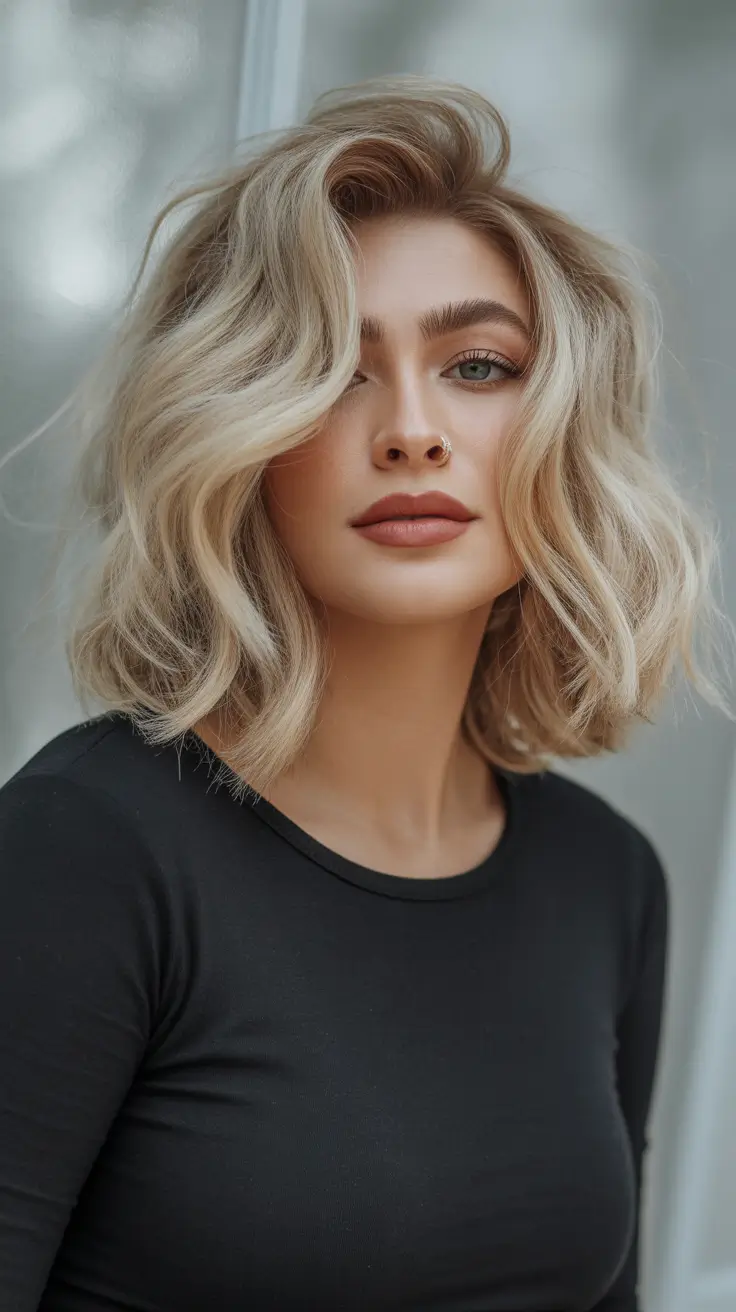 bob hairstyle 2026 Voluminous Wavy Bob With Natural Movement