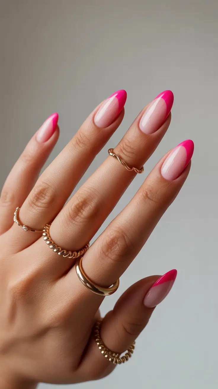 Cute Nails Inspiration 2026 Pink French Tips