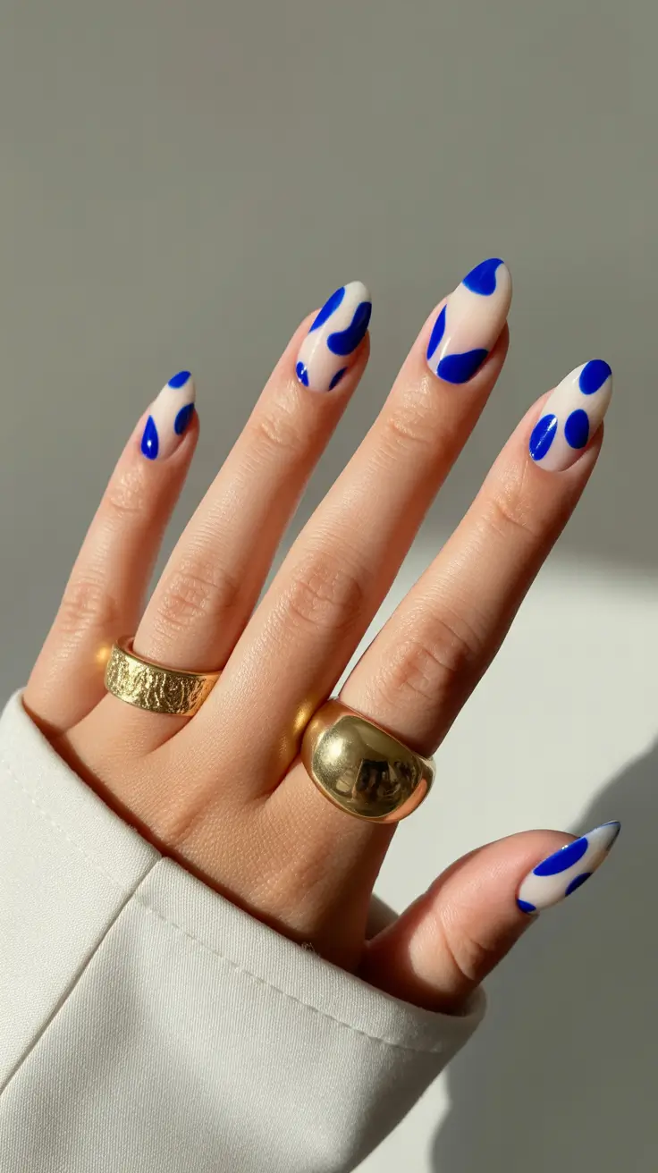 Cute Nails Inspiration 2026 Blue Abstract Nails