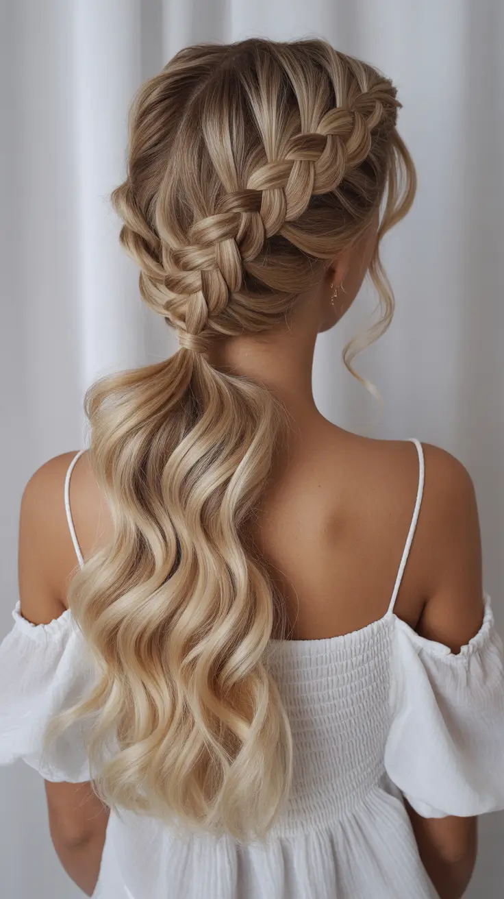 Cute Quick Hairstyles 2026 Romantic Weave Braid Ponytail