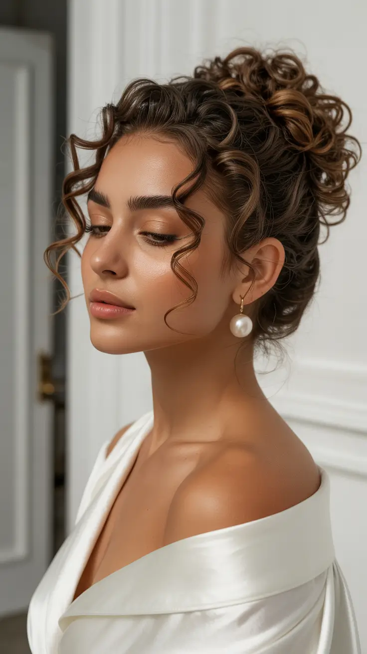 quick hairstyles 2026 Classic Romantic Curl Bun