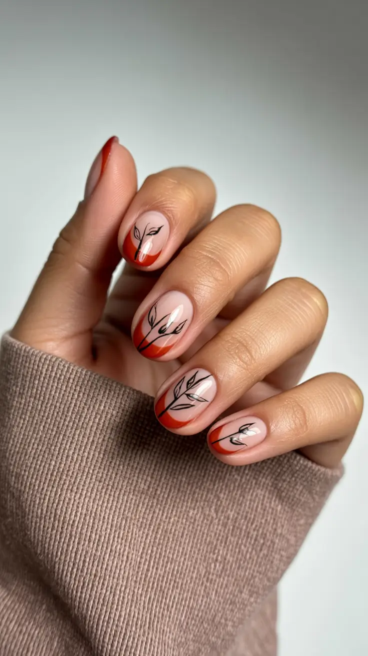 Easy Simple Nails 2026 Botanical Line Art