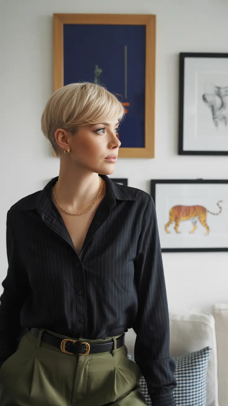 pixie haircut 2026 Polished Blonde Power Pixie