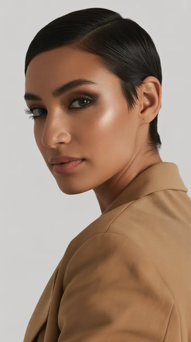 pixie haircut 2026 Glossy Sleek Pixie