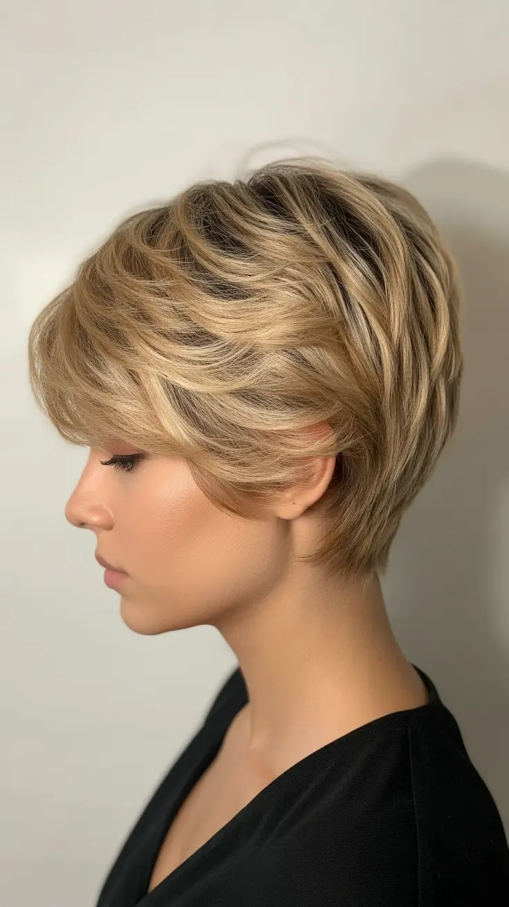 pixie haircut 2026 Honey Blonde Volume Pixie