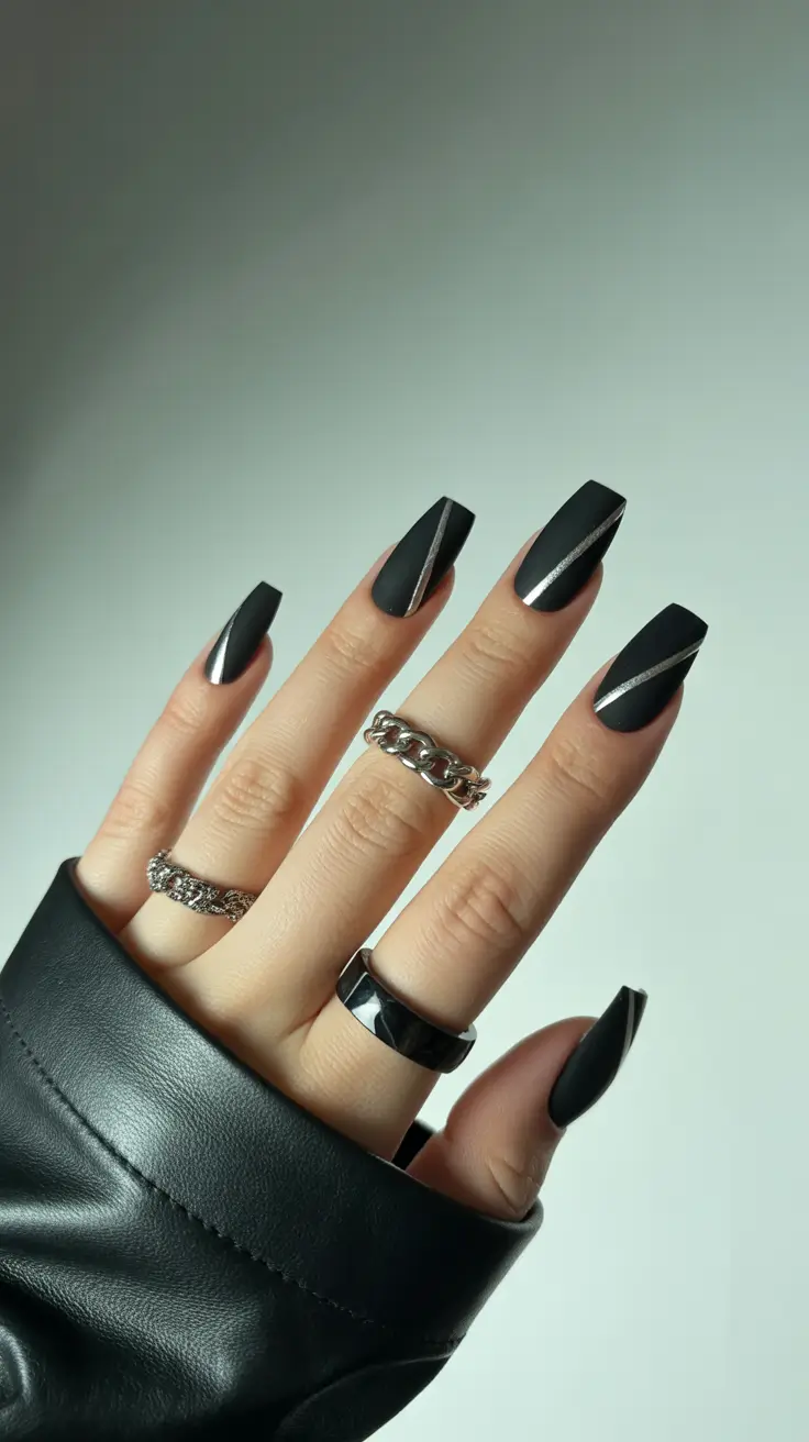 Elegant Black Nails 2026 Sculpted Matte