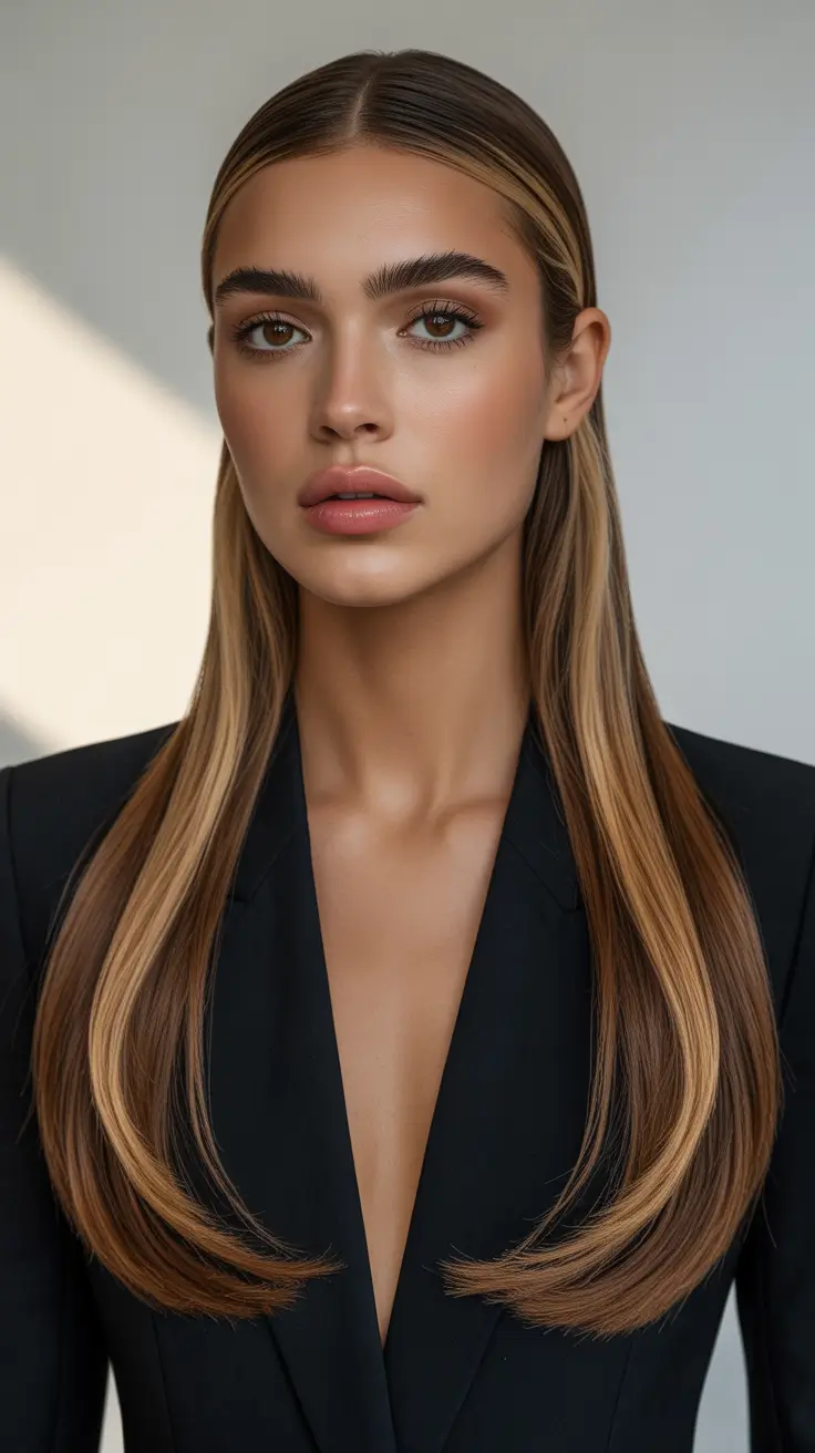 haircuts for thin fine hair 2026 Sleek Perfection with Subtle Highlights