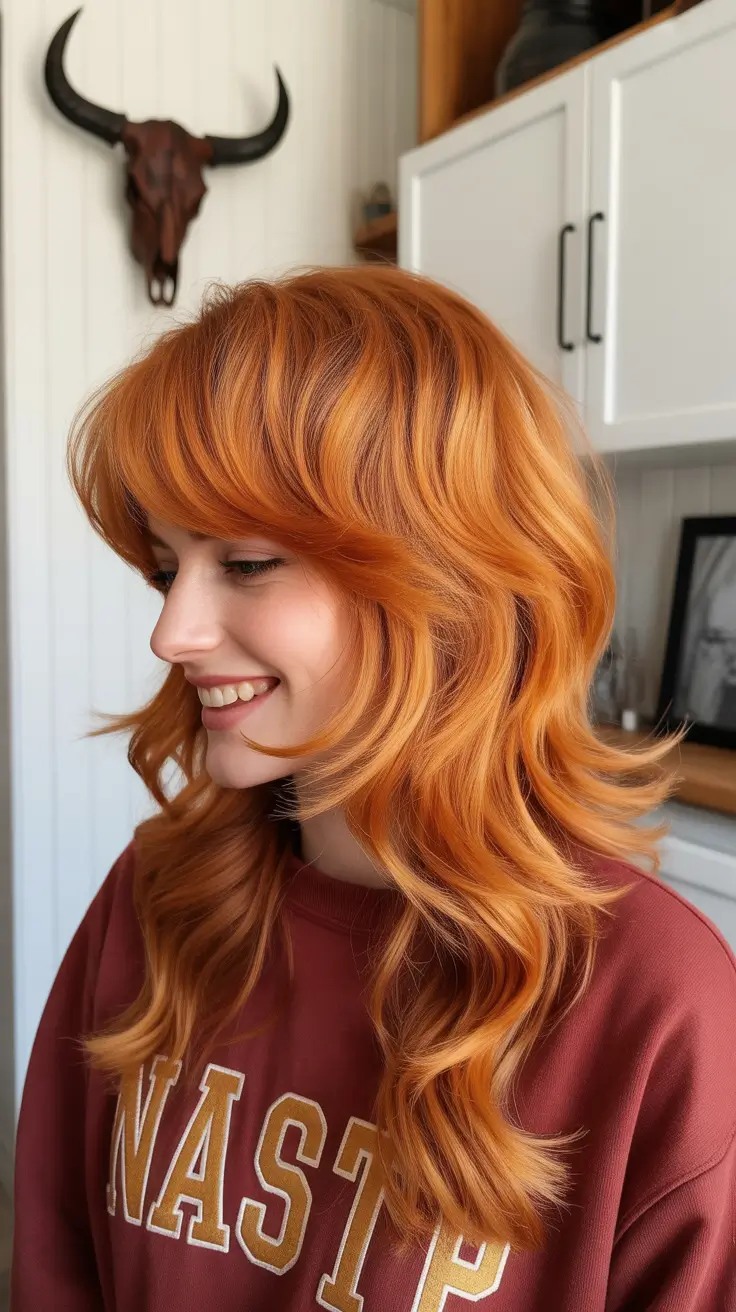 haircuts for thin fine hair 2026 Fiery Layers with Playful Bangs