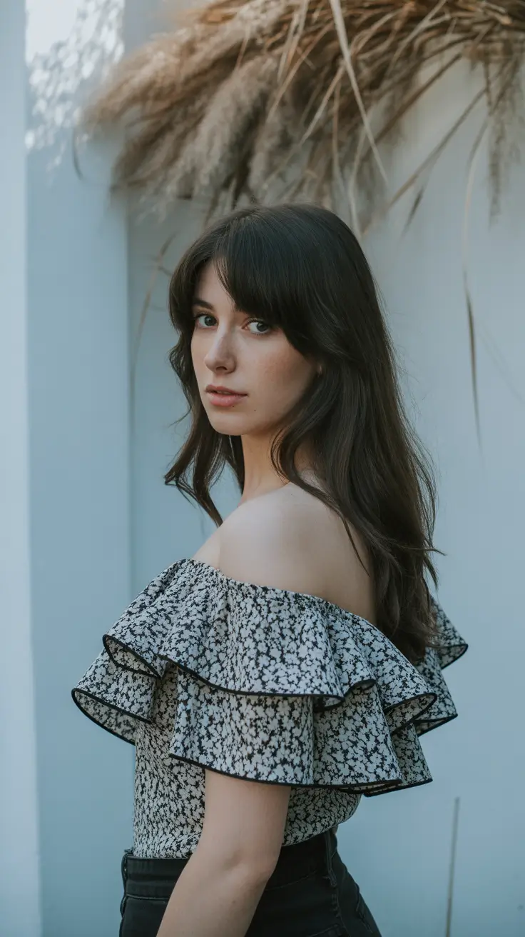 haircuts for thin fine hair 2026 Classic Brunette with Soft Bangs