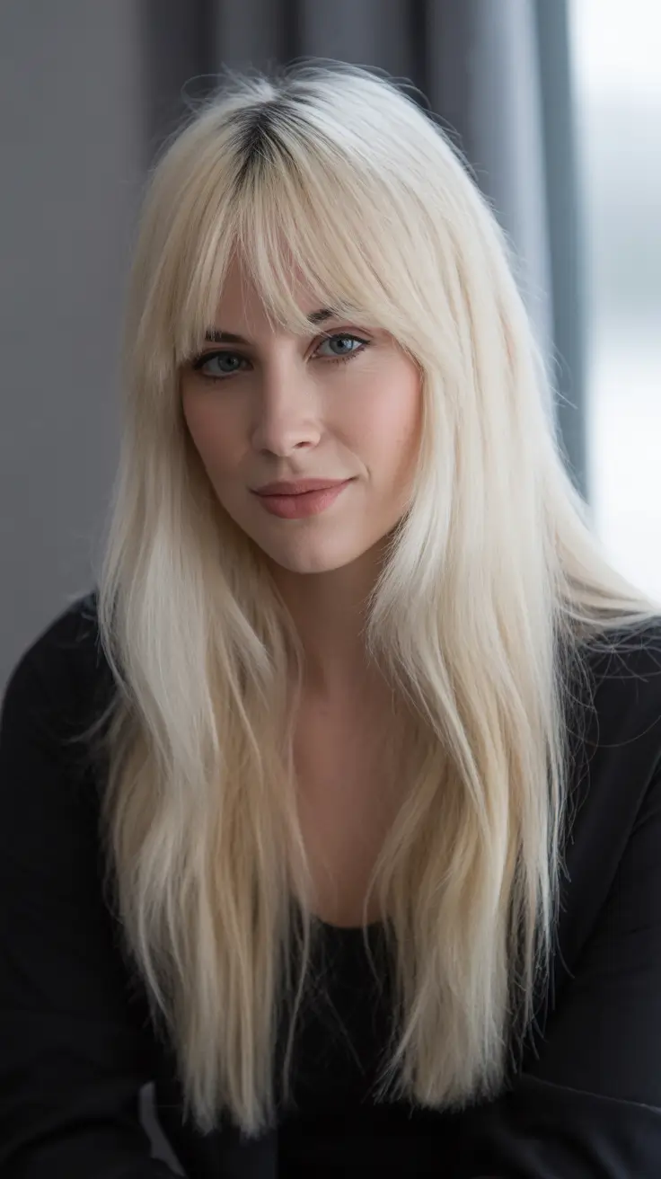 haircuts for thin fine hair 2026 Classic Straight Cut with Fringe