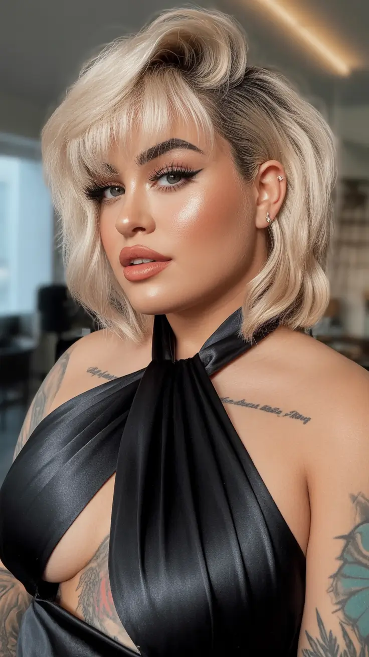 Haircuts for Chubby Faces 2026 Layered Blonde Cut