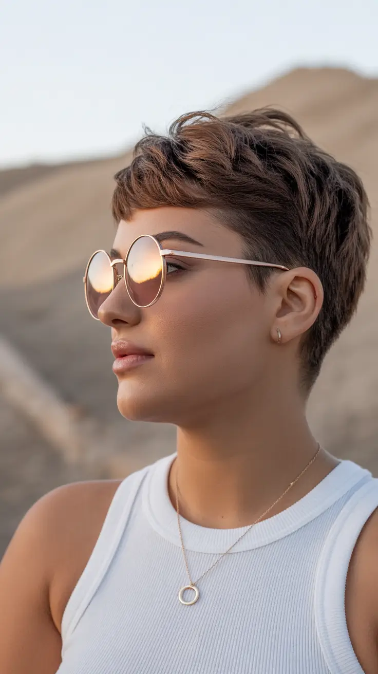 Haircuts for Chubby Faces 2026 Ultra Short Pixie