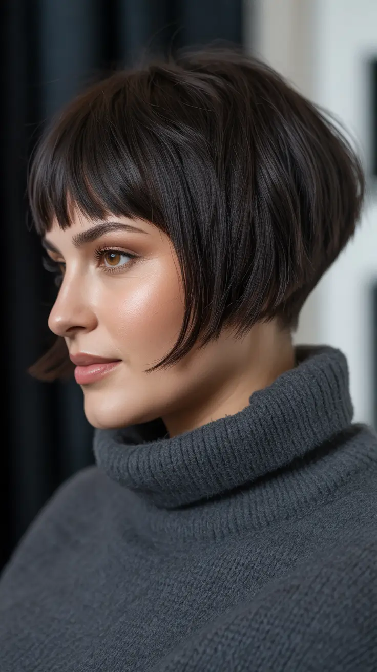 Haircuts for Chubby Faces 2026 Sculpted Short Bob