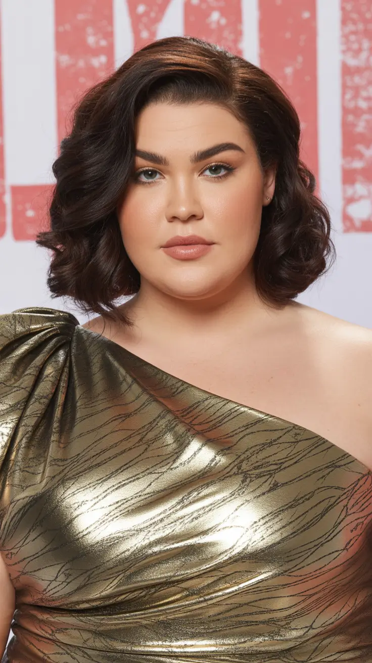 Haircuts for Chubby Faces 2026 Soft Glam Waves With Sculpted Length