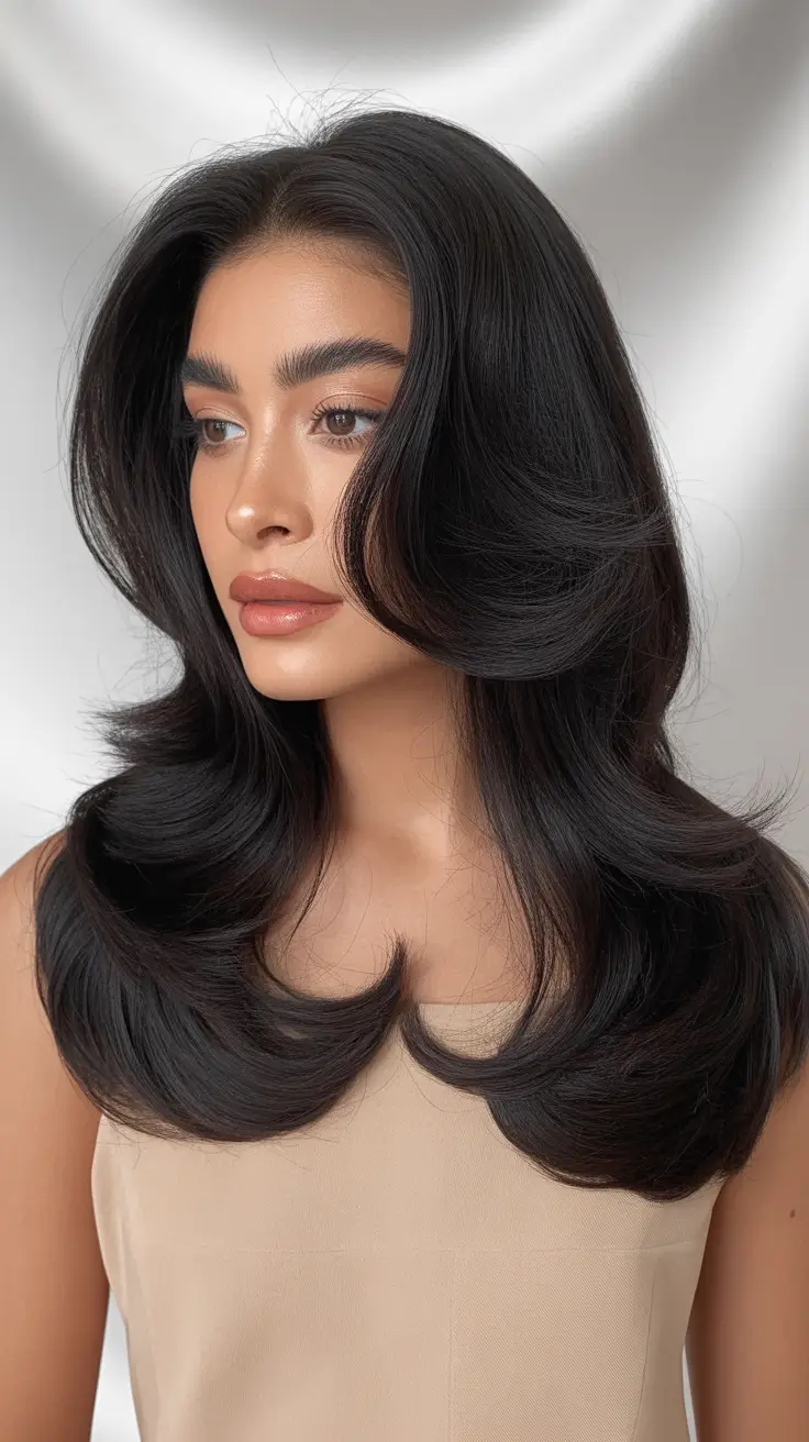 Butterfly Haircut 2026 Soft Espresso Layers With Polished Volume