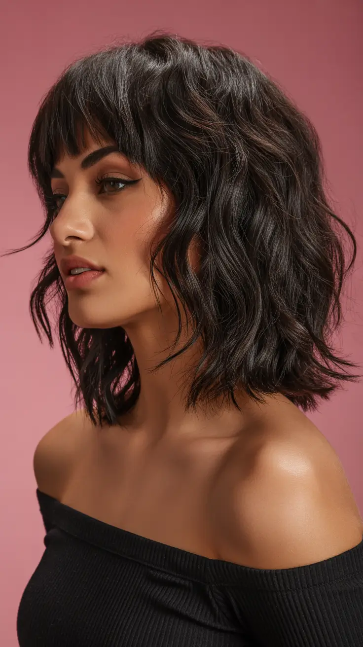 lob haircut 2026 Curly Lob with Flirty Vibes