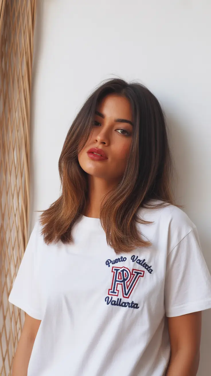 lob haircut 2026 Soft Brunette Long Bob with Natural Wavy Finish
