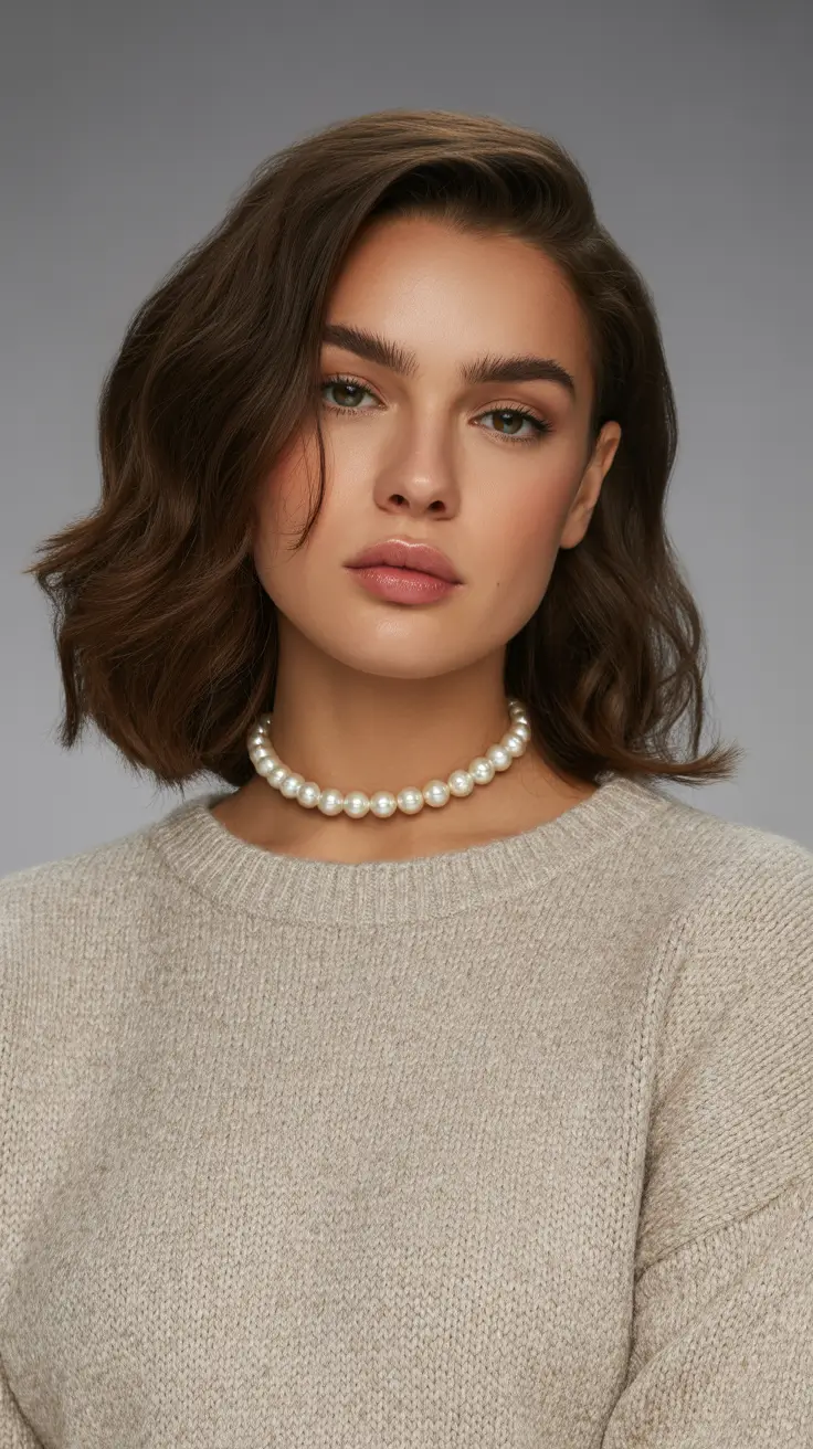 lob haircut 2026 Brunette Textured Lob with Parisian Volume