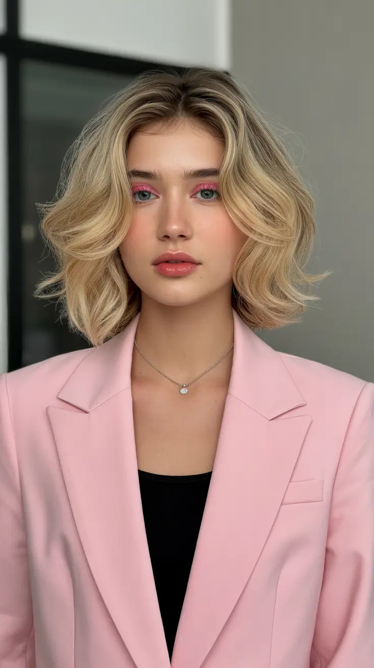 lob haircut 2026 Soft Golden Lob with Romantic Shape