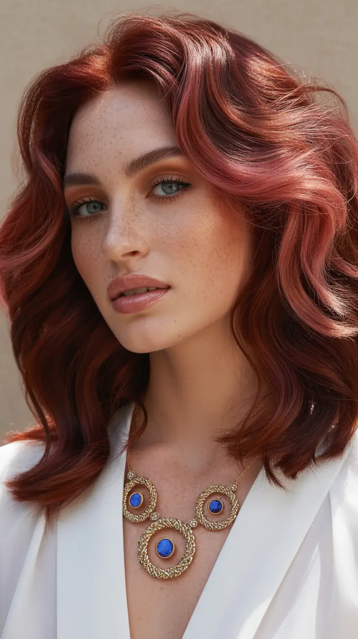 haircuts for medium hair 2026 Rich Copper Waves