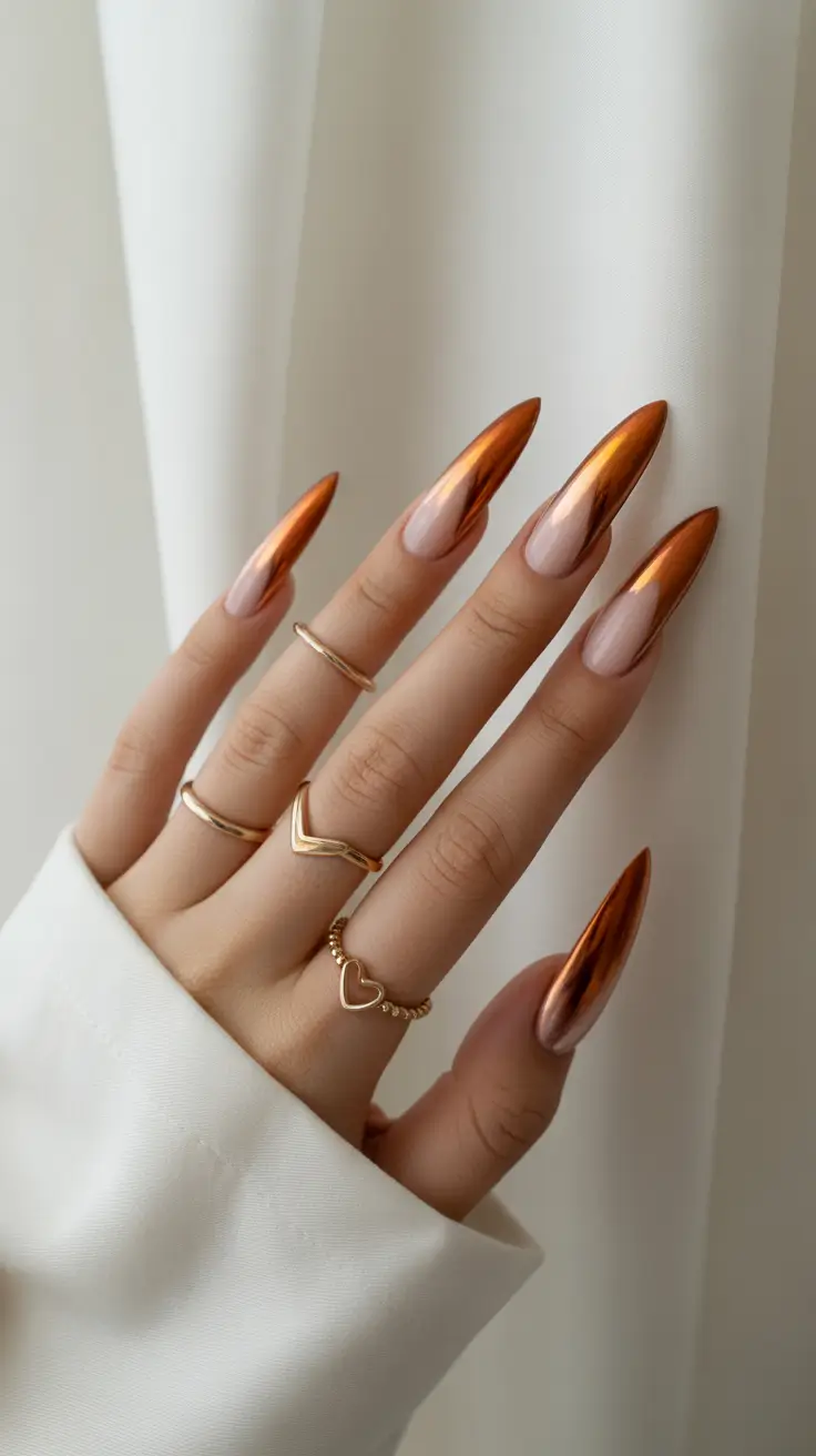 Metallic Chrome Nails 2026 Copper