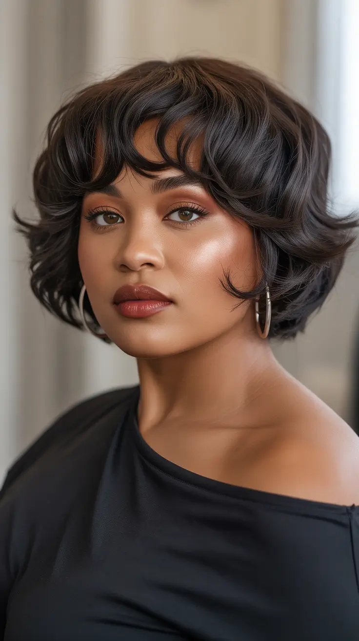 Haircuts for Plus Size Women 2026 Chic Bob with Glossy Layers