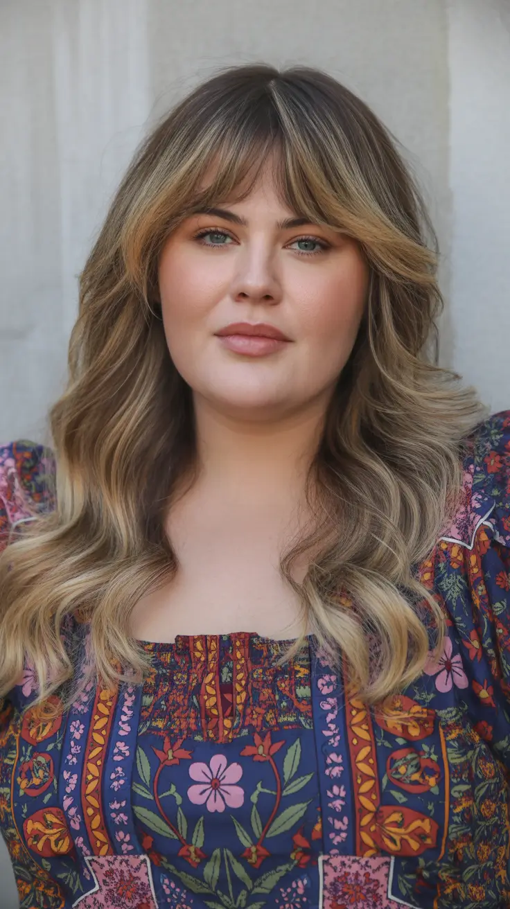 Fat Face Haircuts 2026 Soft Layers with Curtain Bangs