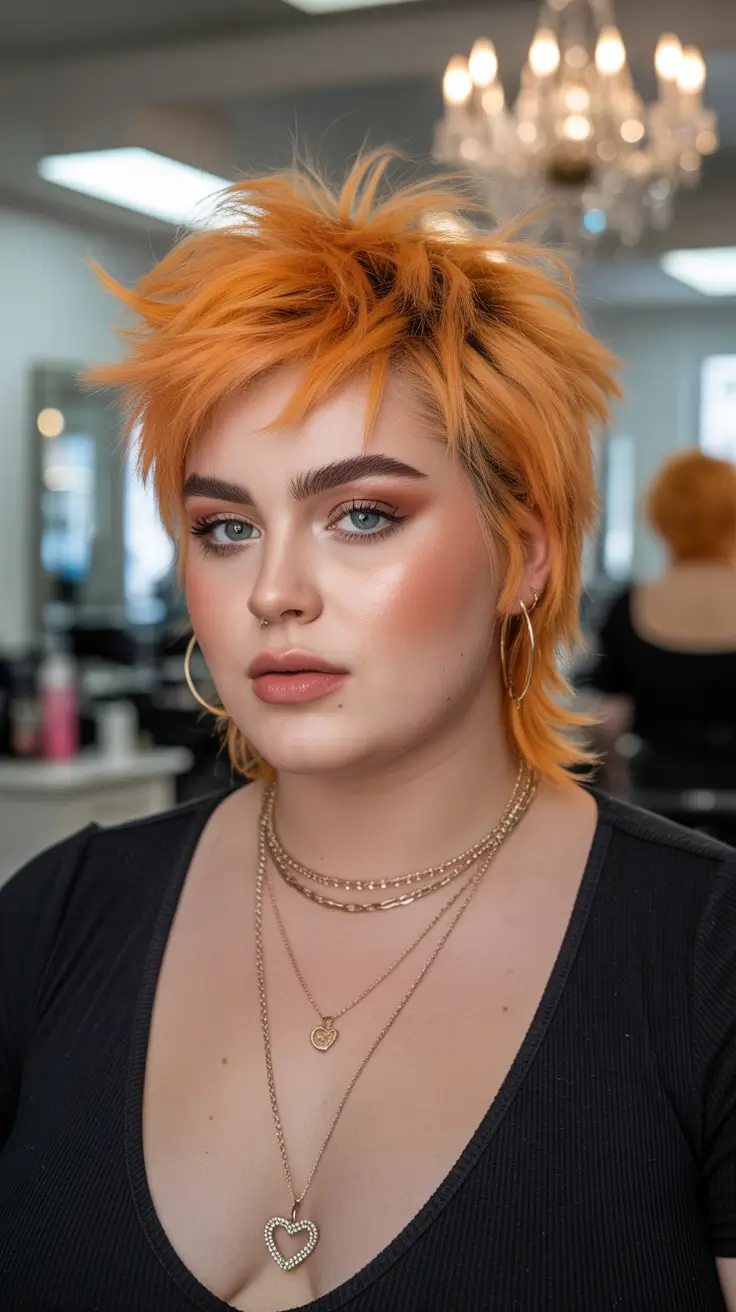 Fat Face Haircuts 2026 Edgy Shag with Copper Energy