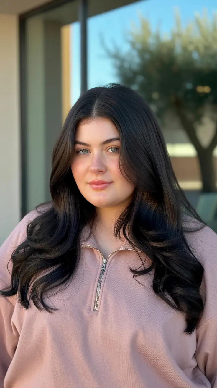 Modern Haircuts for Round Faces 2026 Long Layers with Gentle Waves