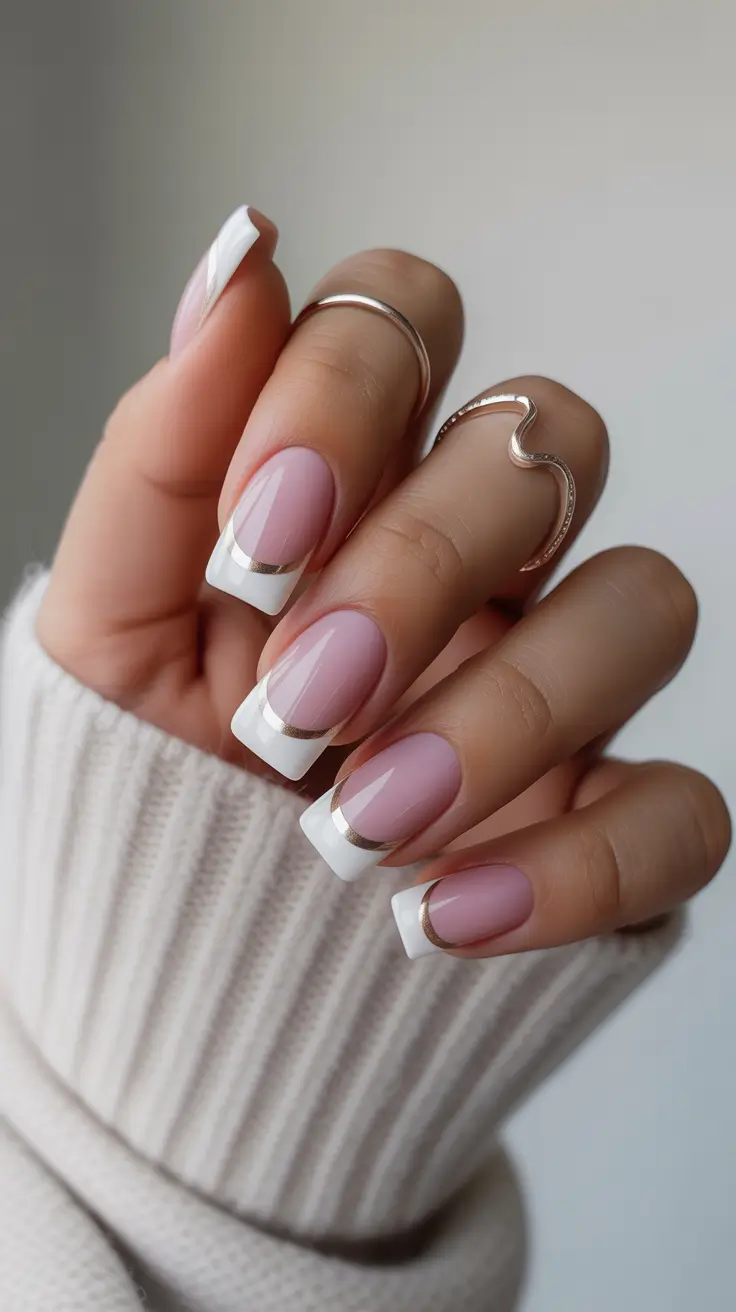 nail colors 2026 Classic French Modern Twist