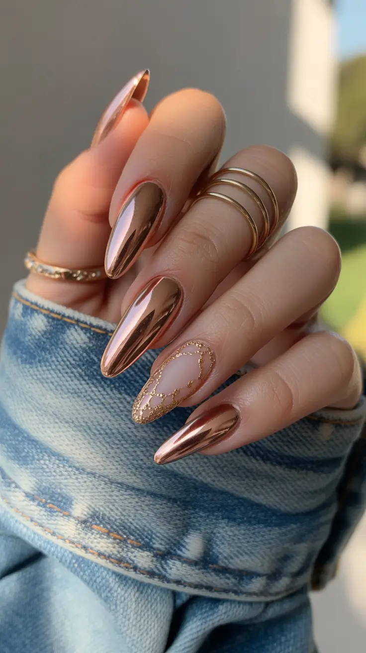 Nail Colors Ideas 2026 Rose Chrome Elegance