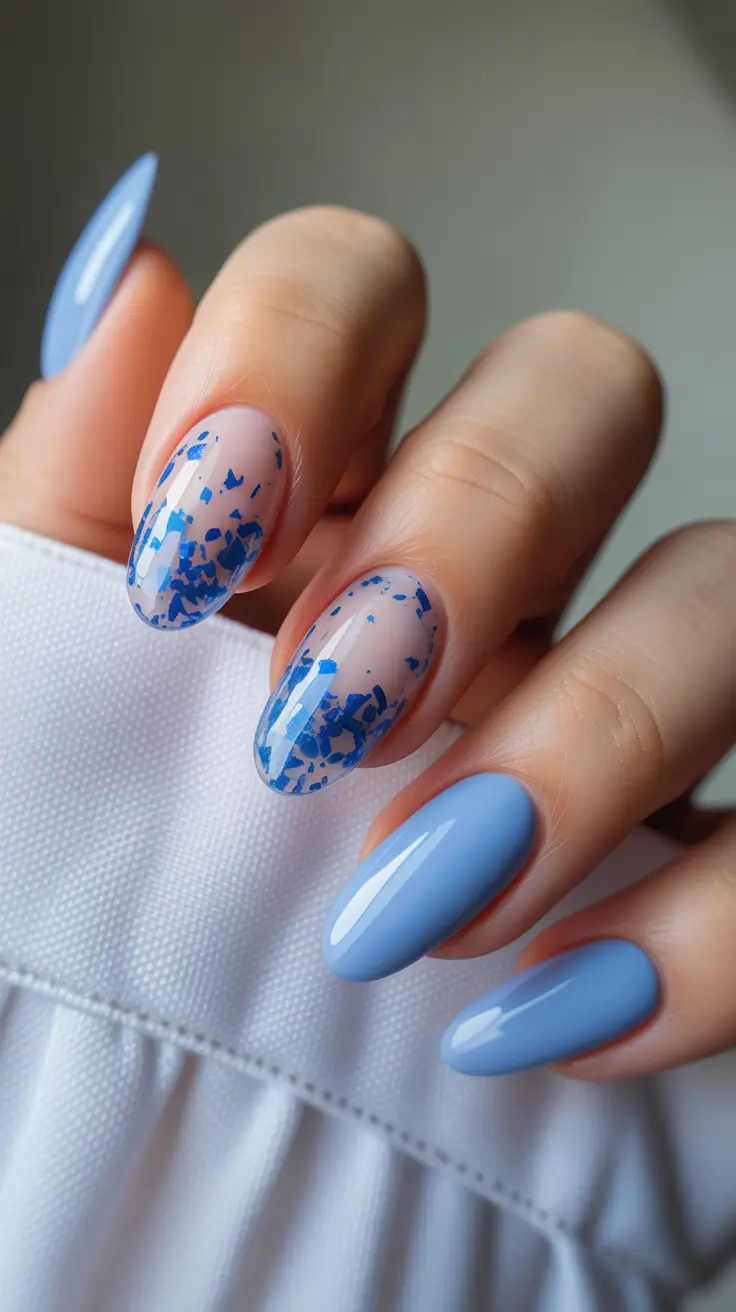 Nail Colors Ideas 2026 Blue Frost Accent