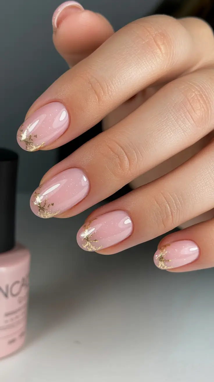 Neutral Nails Aesthetic 2026 Glossy Pink Neutrals With Subtle Sparkle