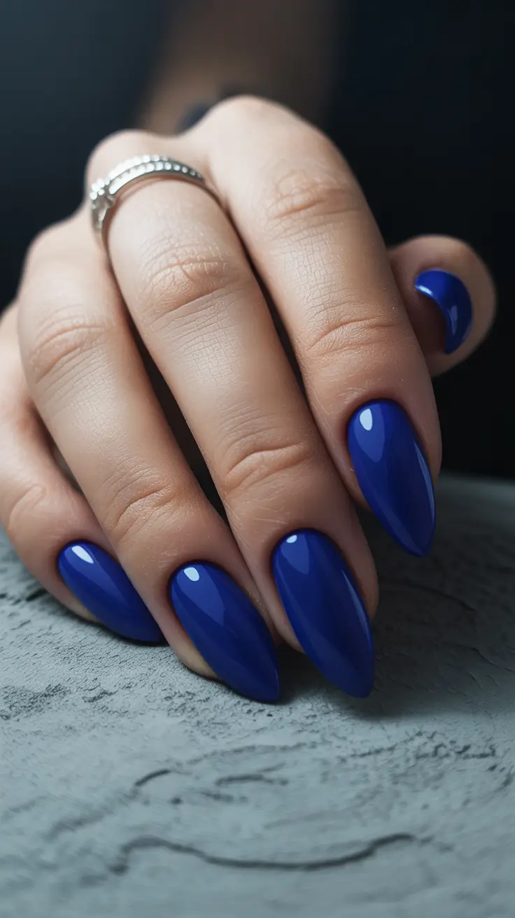 New Blue Nails Ideas 2026 Royal Blue Almond