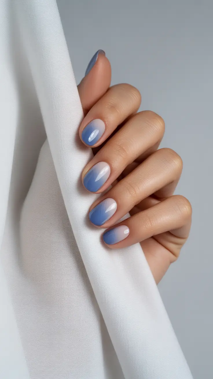 blue nails 2026 Light ombre