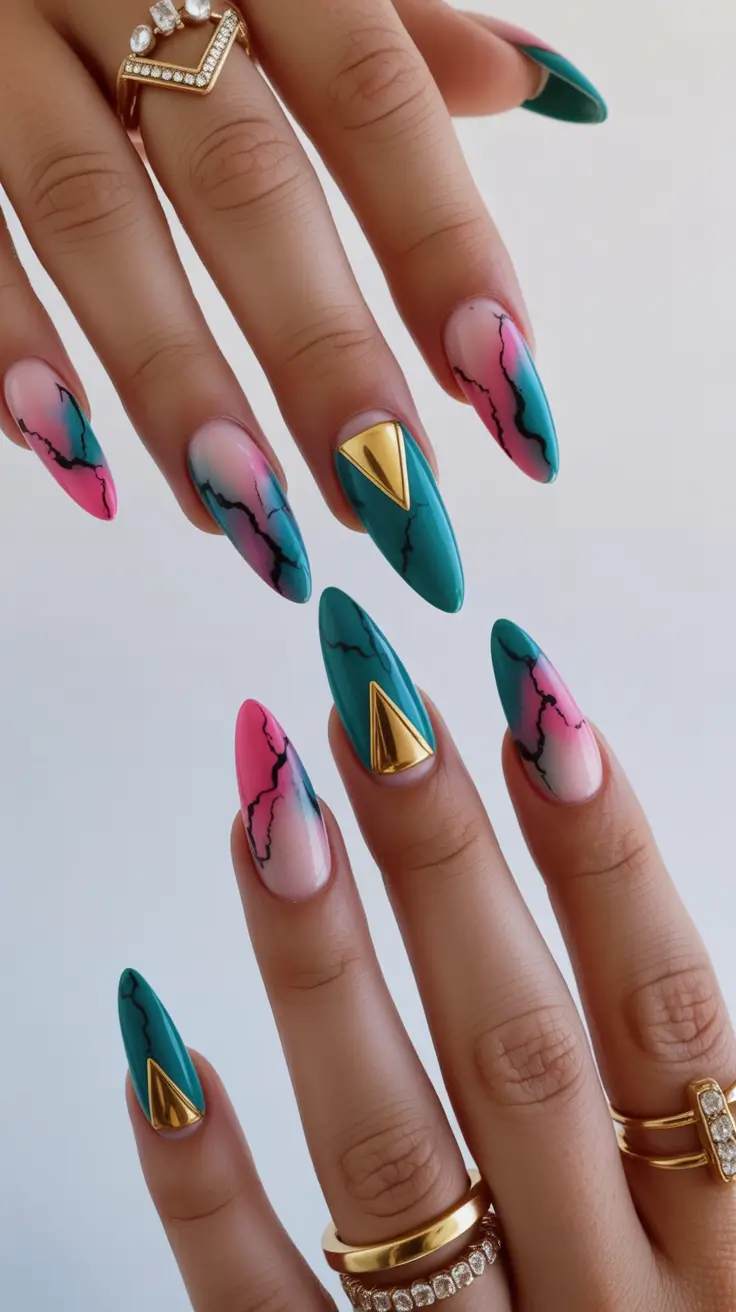 New Stiletto Nails 2026 Art Stiletto Nails With Gold Accents