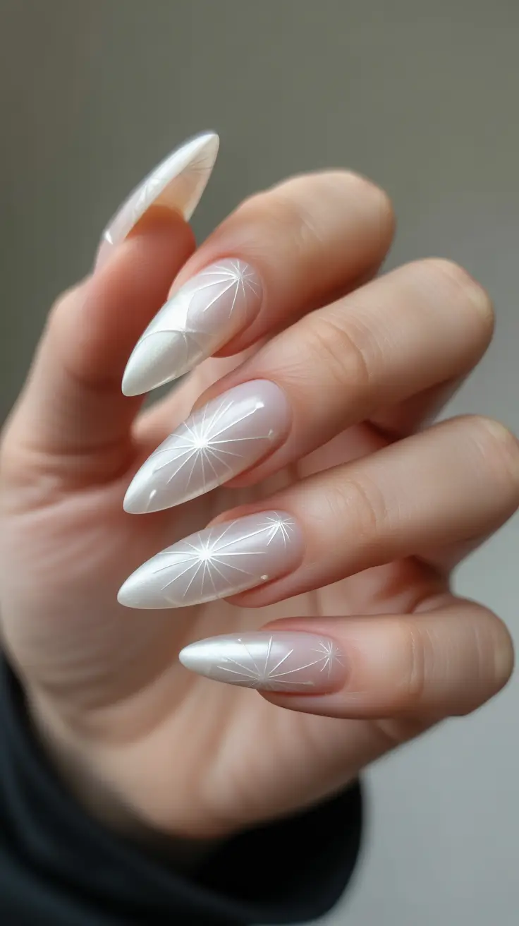 New Stiletto Nails 2026 Pearl White Minimal Stilettos