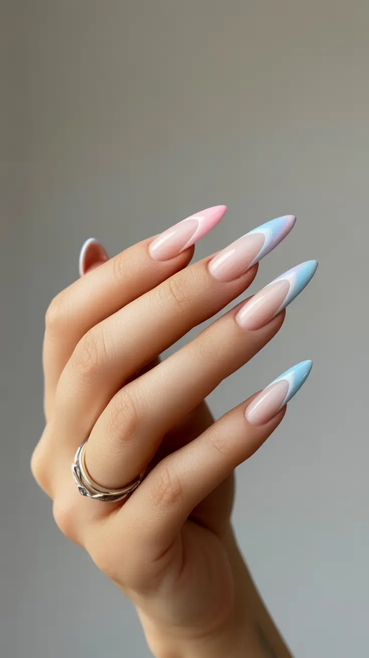 New Stiletto Nails 2026 Pastel French Stilettos