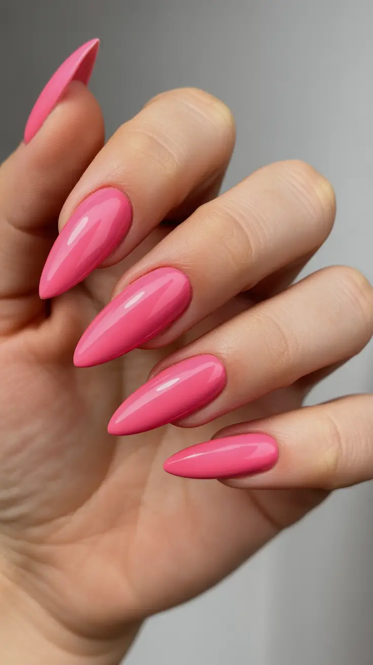 Pink Nails for 2026 Glossy Classic Pink