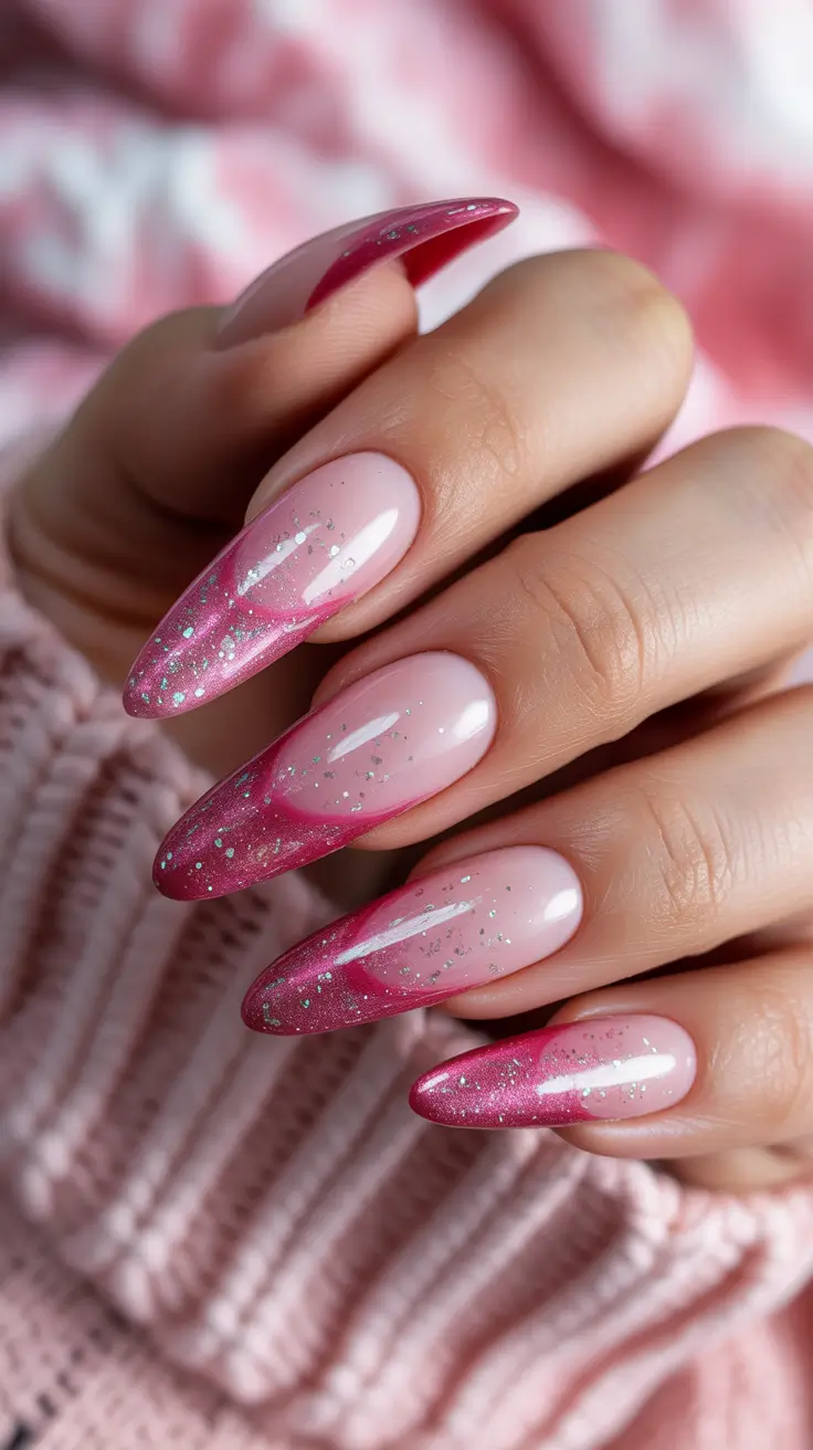 Pink Nails for 2026 Milky Pink Glitter Nails