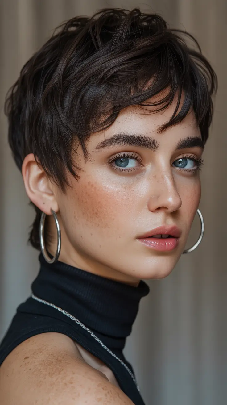 pixie-hairstyles-2026-Soft-Tousled-Brunette-Pixie-With-Bangs