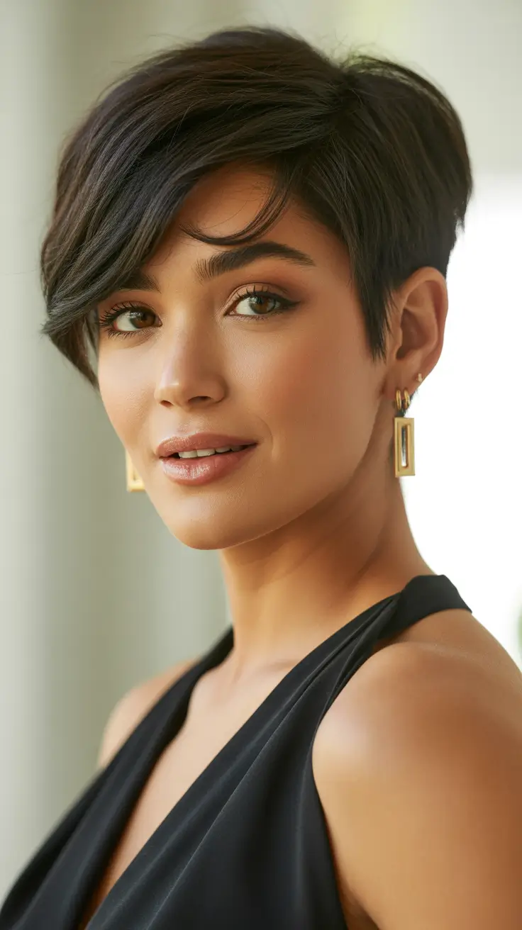 pixie-hairstyles-2026-Classic-Deep-Brunette-Pixie-With-Side-Volume