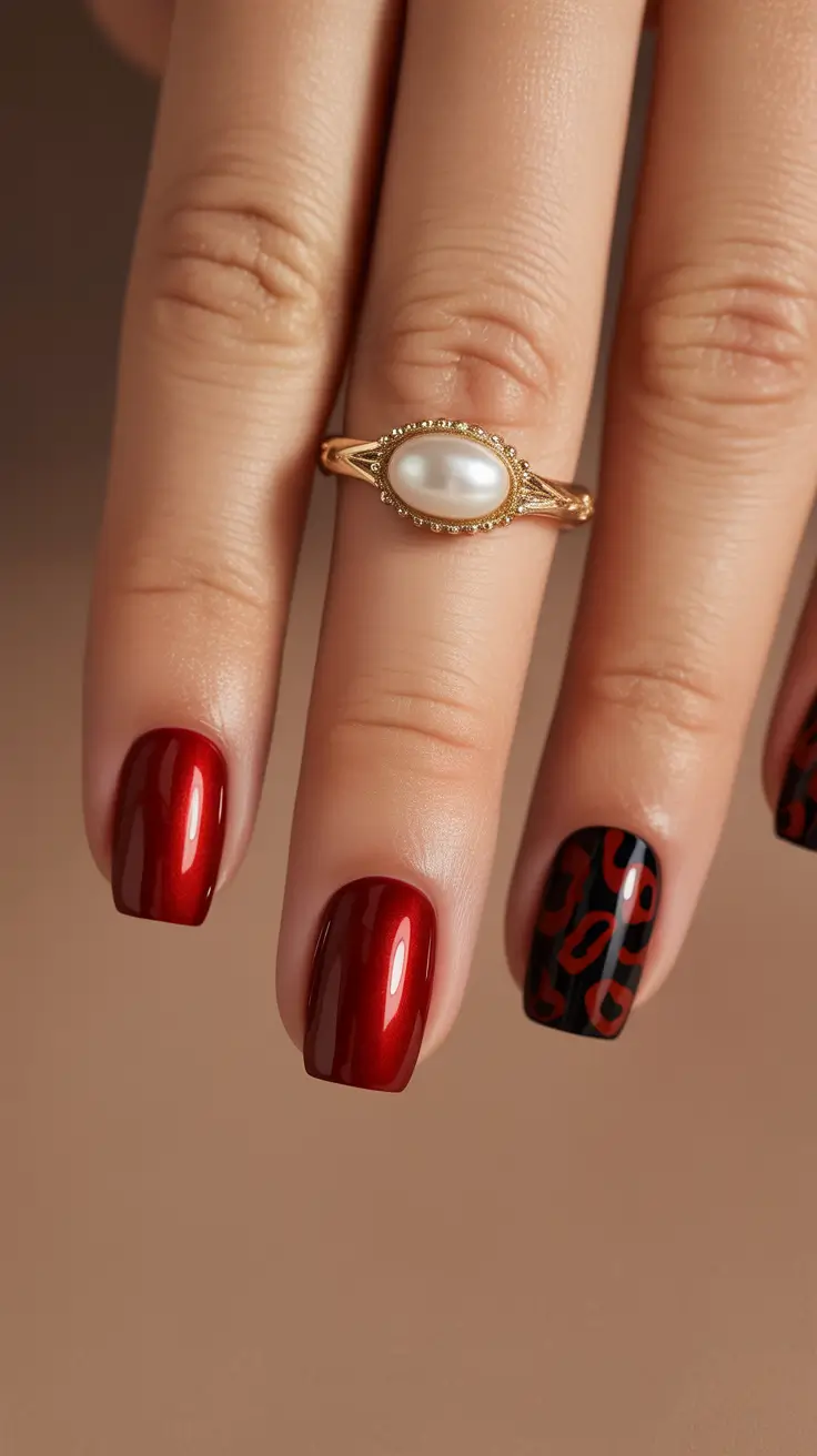 Short Nail Designs 2026 Deep Cherry Minimalism